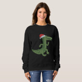Sweatshirt Joli Alligator Avec Le Chapeau Du Père Noël Drôle (Devant entier)
