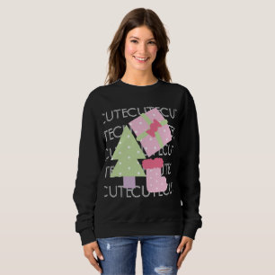 Sweatshirt Joli arbre de Noël Chaussette Cadeaux Rose