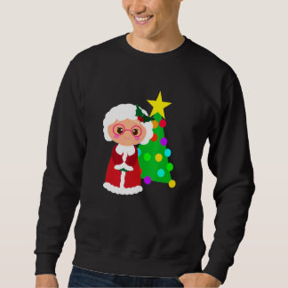Sweatshirt Joli arbre de Noël Santa Claus Famille Corresponda