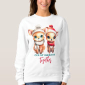 Sweatshirt Joli bébé cerf Premier Noël ensemble T-shirt (Devant)