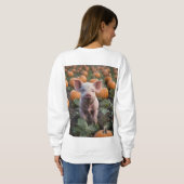 Sweatshirt Joli Bébé Cochon Dans Le Patch Citrouille, (Dos entier)