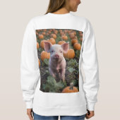 Sweatshirt Joli Bébé Cochon Dans Le Patch Citrouille, (Dos)