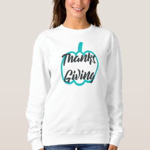 Sweatshirt Joli Bon thanksgiving texte avec Citrouille mignon