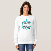 Sweatshirt Joli Bon thanksgiving texte avec Citrouille mignon (Devant entier)