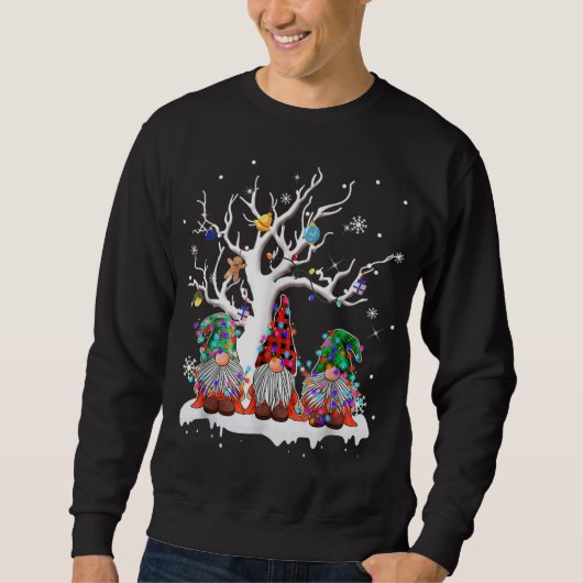 Sweatshirt Joli Buffalo Gnome Plaid Christmas Tree Léger laid (Devant)