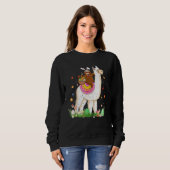 Sweatshirt Joli Bunny Sloth Riding Llama Oeufs Panier Happy E (Devant entier)
