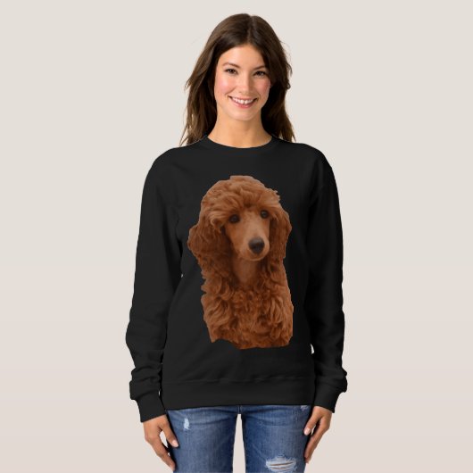 Sweatshirt Joli caniche rouge adorable (Devant entier)