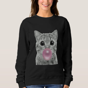 Sweatshirt Joli chat avec bulle de chewing-gum chat mâchant