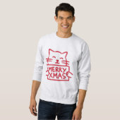 Sweatshirt Joli Chat Joyeux Noël (Devant entier)