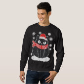 Sweatshirt Joli chat noir Chat Noël Chat de neige Pajama (Devant entier)