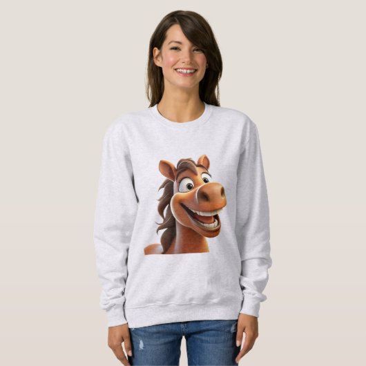 Sweatshirt Joli cheval souriant (Devant entier)