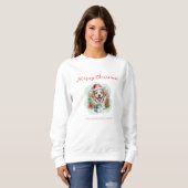Sweatshirt Joli chiot de Noël (Devant entier)