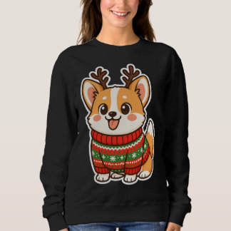 Sweatshirt Joli Corgi Chien Sale Pull de Noël Fêtes Swea