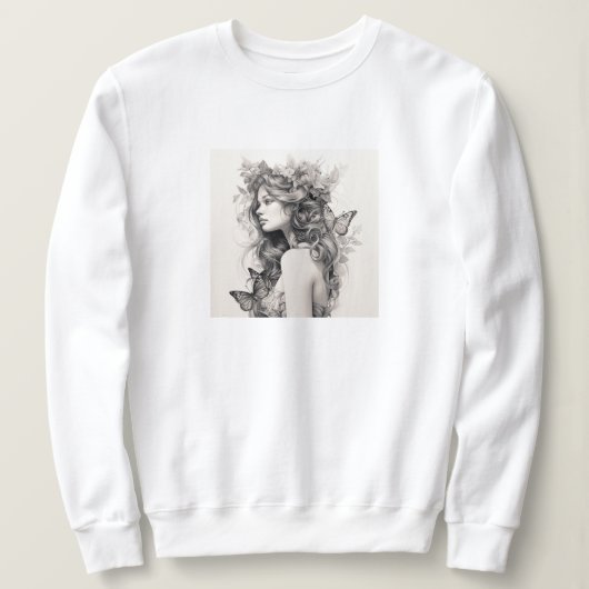 Sweatshirt Joli design simple femmes noir amant maman (Design devant)