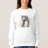 Sweatshirt Joli design simple femmes noir amant maman (Devant)