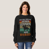 Sweatshirt Joli Jésus chevaux mot art (Devant entier)