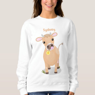 Sweatshirt Joli joli maillot de vache et dessin de fleurs