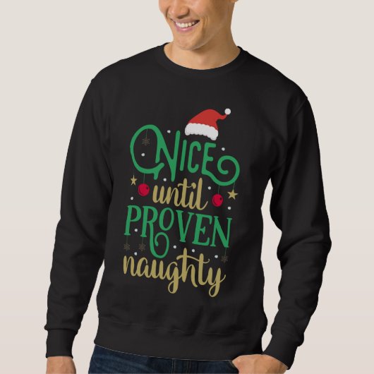 Sweatshirt Joli Jusqu'À Vraiment Naughty Noël Drôle (Devant)