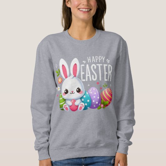 Sweatshirt Joli lapin de Pâques (Devant)
