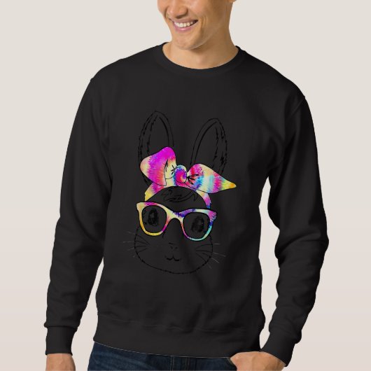 Sweatshirt Joli lapin lapin Visage Tie Tee Lunettes Fille Heu (Devant)