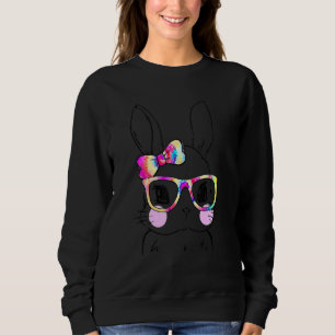 Sweatshirt Joli Lapin Portant Le Visage Tie Tee Lunettes Joye