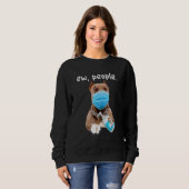 Sweatshirt Joli Pitbull Chien Ew Chien Portant Un Masque Visa (Devant entier)