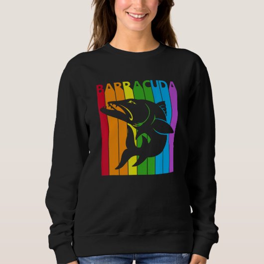 Sweatshirt Joli poisson barracuda arc-en-ciel (Devant)