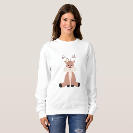 Sweatshirt Joli renne de Noël (Devant entier)