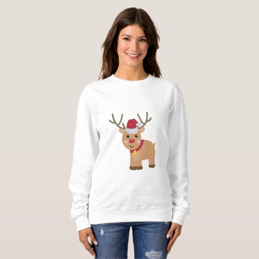 Sweatshirt Joli renne de Noël (Devant entier)