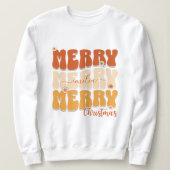 Sweatshirt Joli Retro Joyeux Noël Nom du script Trending (Design devant)