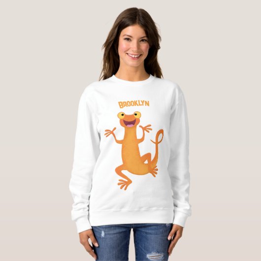 Sweatshirt Joli triton orangé joyeux (Devant entier)
