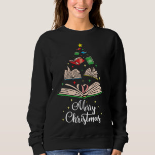 Sweatshirt Jolie Arbre de Noël Livres Vêtements Livre Lover C