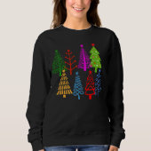 Sweatshirt Jolie collection d'arbres de Noël Fêtes de Noël (Devant)