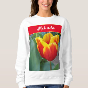 Sweatshirt Jolie florale Pastel Tulip Red Womans