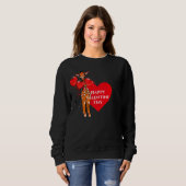 Sweatshirt Jolie girafe de Saint-Valentin avec ballons de coe (Devant entier)