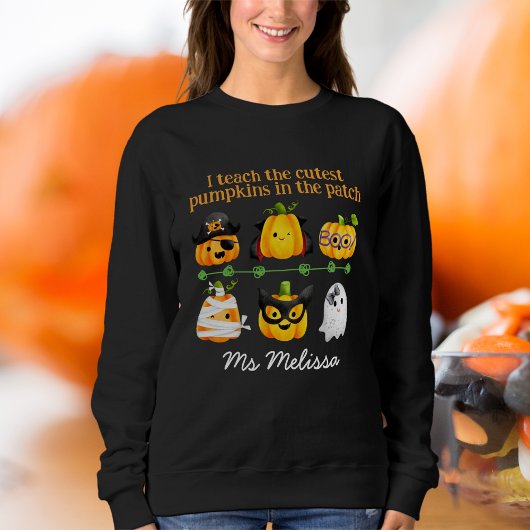 Sweatshirt Jolie Halloween J'Enseigne Le Citrouille Dans Le P