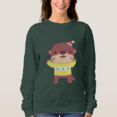 Sweatshirt Jolie loutre de Noël (Devant)