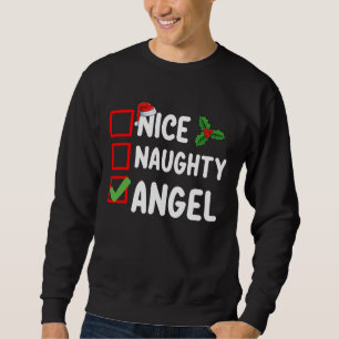 Sweatshirt Jolie Méchante Liste de Noël Ange Famille Fêtes