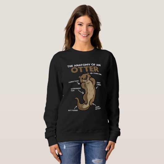 Sweatshirt Jolie Otter Explication Anatomie D'Une Otter (Devant entier)