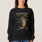 Sweatshirt Jolie Otter Explication Anatomie D'Une Otter (Devant)