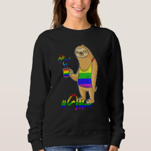 Sweatshirt Jolie pochette Sloth Lgbt Animal Rainbow Flag Gay 