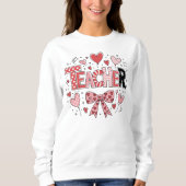 Sweatshirt Jolie professeure Saint-Valentin Coquette Nœud Cœu (Devant)