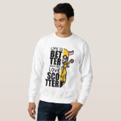 Sweatshirt Jolie Scooter conception chèvre (Devant entier)