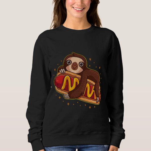 Sweatshirt Jolie Sloth Hotdog Funny Foody Hot Chien (Devant)