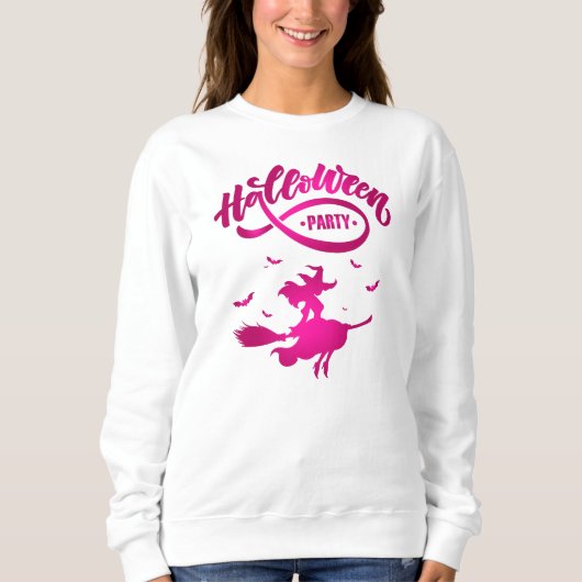 Sweatshirt Jolie Sorcière Volant Broom Halloween heureux (Devant)