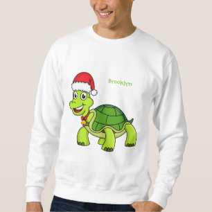 Sweatshirt Jolie tortue en chapeau de Père Noël