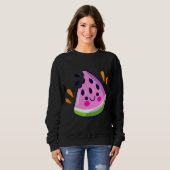 Sweatshirt Jolie tranche de pastèque Bite Vacances d'été vibr (Devant entier)