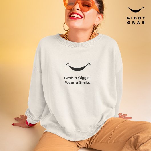 Sweatshirt Jolie Typographie moderne Smile Simple Blanc