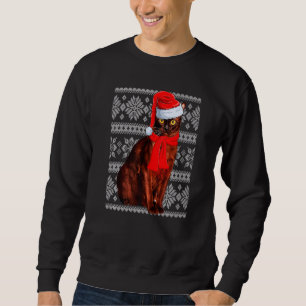 Sweatshirt Jolies guirlandes de Noël de chat Père Noël Chat N