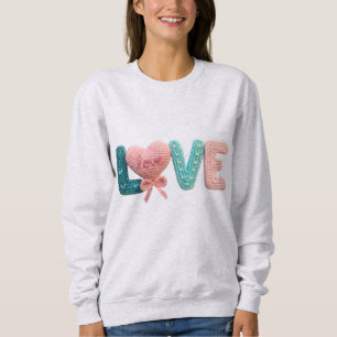 Sweatshirt Jolies lettres d'amour au crochet Amigurumi Kawaii